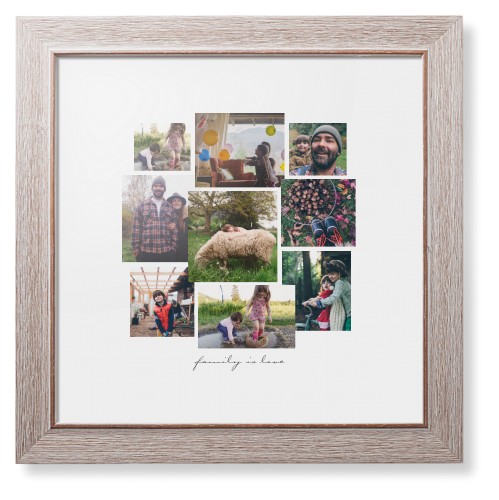 Gallery Collage of Nine Framed Print, Rustic, Modern, White, White, Single piece, 12x12, White, white