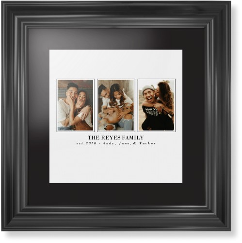 Classic Trio Framed Print, Black, Classic, Black, Black, Single piece, 12x12, White