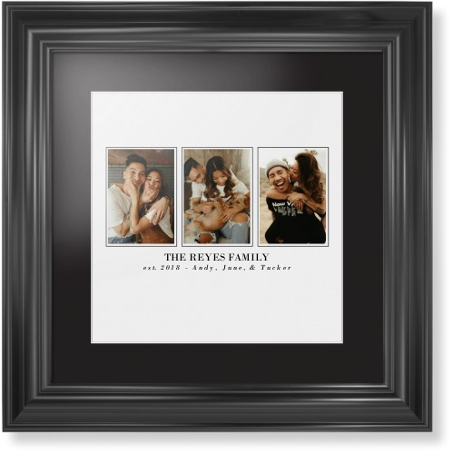 Classic Trio Framed Print, Black, Classic, White, Black, Single piece, 12x12, White