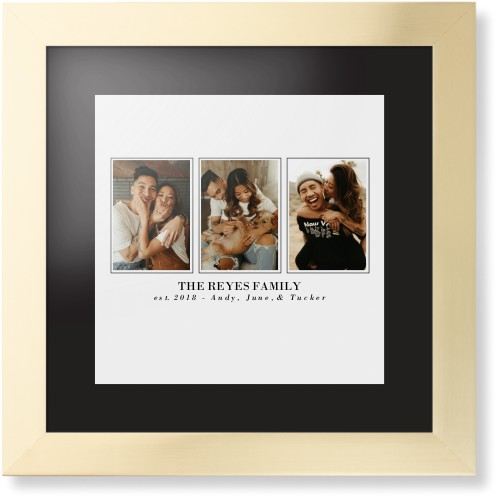 Classic Trio Framed Print, Matte Gold, Contemporary, Black, Black, Single piece, 12x12, White, white