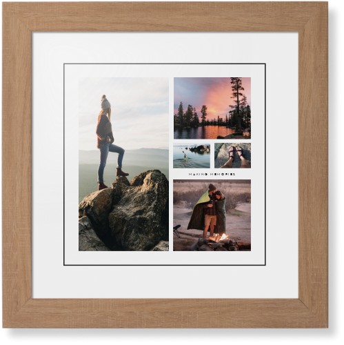 Hero Collage Framed Print, Natural, Contemporary, Black, White, Single piece, 12x12, Multicolor, multi