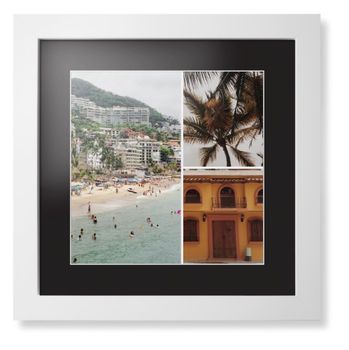 Gallery of Three Framed Print, White, Contemporary, White, Black, Single piece, 12x12, Multicolor, multi