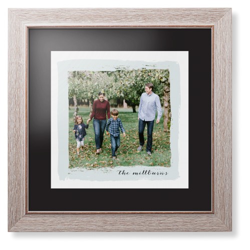 Brush Stroke Border Framed Print, Rustic, Modern, None, Black, Single piece, 12x12, Gray, air