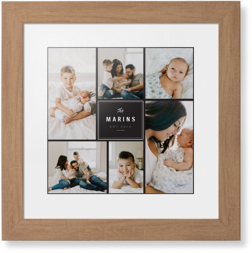 Contemporary Family Collage Framed Print, Natural, Contemporary, White, White, Single piece, 12x12, Blue