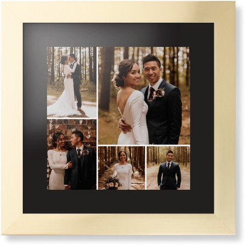 Gallery of Five Framed Print, Matte Gold, Contemporary, Black, Black, Single piece, 12x12, Multicolor, multi