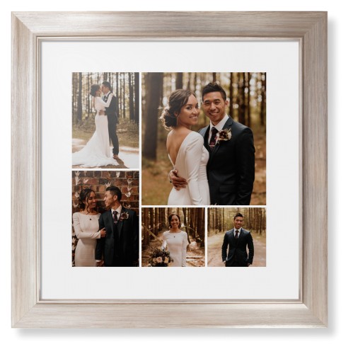 Gallery of Five Framed Print, Metallic, Modern, None, White, Single piece, 12x12, Multicolor, multi