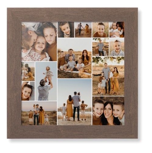 Gallery of Fifteen Framed Print, Walnut, Contemporary, None, None, Single piece, 12x12, Multicolor, multi