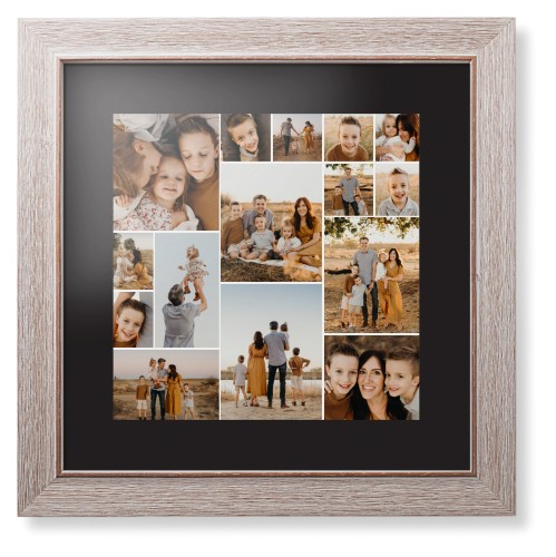 Gallery of Fifteen Framed Print, Rustic, Modern, None, Black, Single piece, 12x12, Multicolor