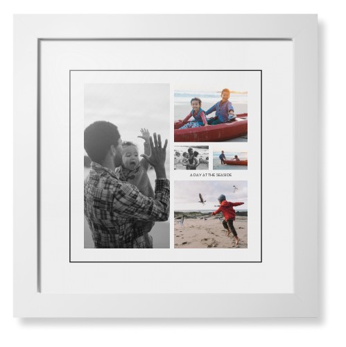 Hero Collage Portrait Framed Print, White, Contemporary, Black, White, Single piece, 12x12, Multicolor, multi