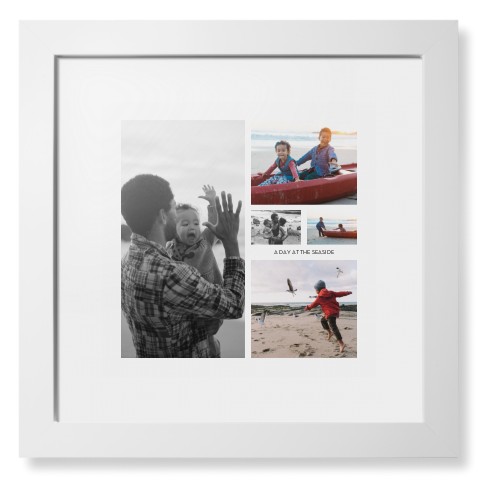 Hero Collage Portrait Framed Print, White, Contemporary, White, White, Single piece, 12x12, Multicolor, multi
