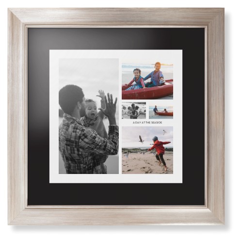 Hero Collage Portrait Framed Print, Metallic, Modern, Black, Black, Single piece, 12x12, Multicolor