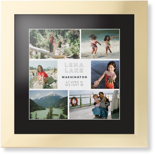 Modern Adventure Gallery Of Six Framed Print, Matte Gold, Contemporary, White, Black, Single piece, 12x12, Multicolor, multi