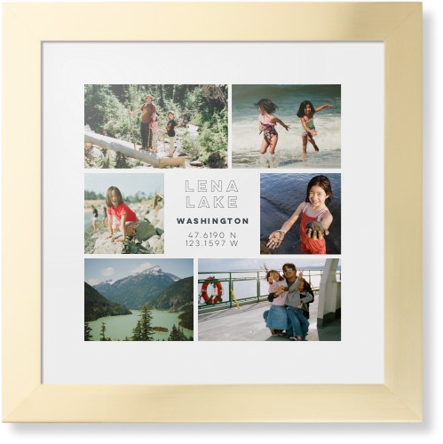 Modern Adventure Gallery Of Six Framed Print, Matte Gold, Contemporary, White, White, Single piece, 12x12, Multicolor