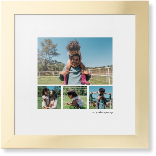 Modern Hero Gallery Of Four Portrait Framed Print, Matte Gold, Contemporary, White, White, Single piece, 12x12, Multicolor
