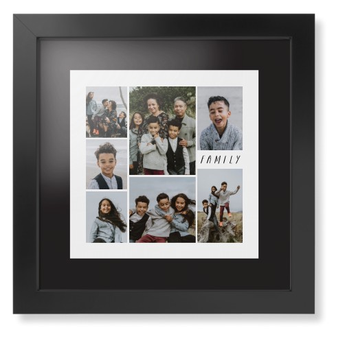Rustic Picture Gallery Collage Of Seven Framed Print, Black, Contemporary, Black, Black, Single piece, 12x12, Multicolor