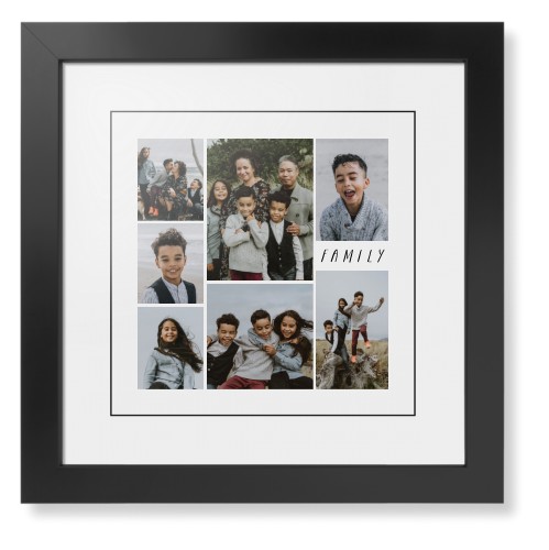 Rustic Picture Gallery Collage Of Seven Framed Print, Black, Contemporary, Black, White, Single piece, 12x12, Multicolor, multi