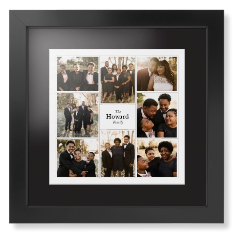 Modern Family Collage Framed Print, Black, Contemporary, White, Black, Single piece, 12x12, White