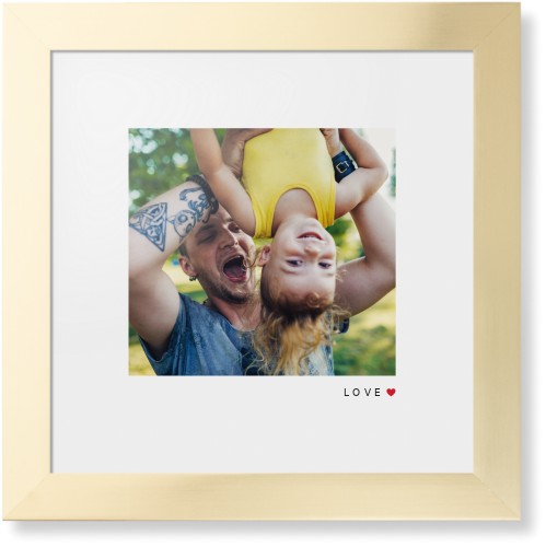 Modern Love Heart Framed Print, Matte Gold, Contemporary, White, White, Single piece, 12x12, White, white