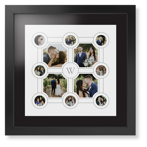 Vintage Family Tree Framed Print, Black, Contemporary, Black, Black, Single piece, 16x16, White