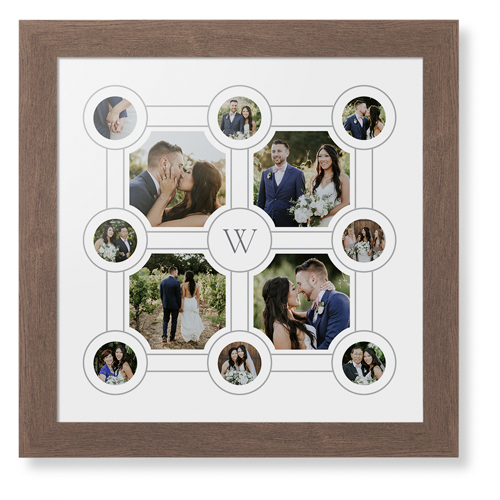 Vintage Family Tree Framed Print, Walnut, Contemporary, None, None, Single piece, 16x16, White