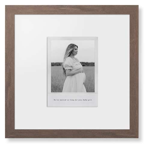 Simple Photo Frame Framed Print, Walnut, Contemporary, White, White, Single piece, 16x16, White