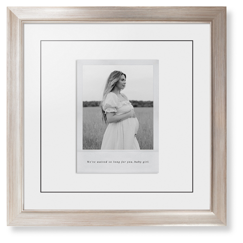 Simple Photo Frame Framed Print, Metallic, Modern, Black, White, Single piece, 16x16, White, white