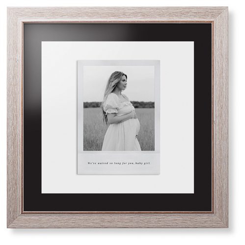 Simple Photo Frame Framed Print, Rustic, Modern, None, Black, Single piece, 16x16, White