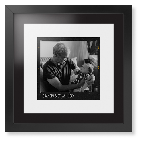Film Frame Framed Print, Black, Contemporary, White, Black, Single piece, 16x16, White, white