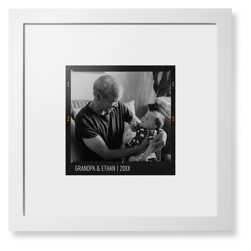 Film Frame Framed Print, White, Contemporary, White, White, Single piece, 16x16, White, white