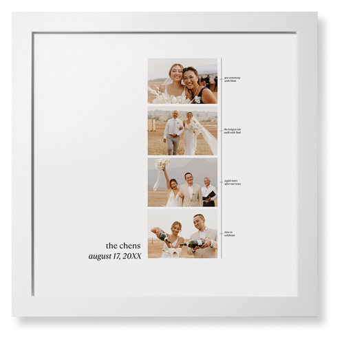First Year Timeline Framed Print, White, Contemporary, White, White, Single piece, 16x16, White, white