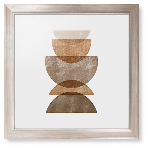 Geometric Shapes Framed Print, Metallic, Modern, White, White, Single piece, 16x16, Multicolor