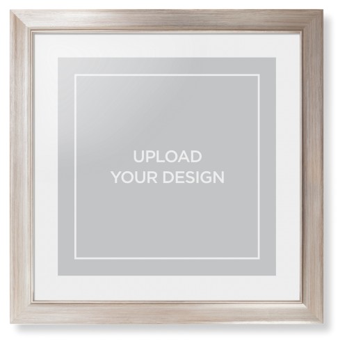 Upload Your Own Design Framed Print, Metallic, Modern, None, White, Single piece, 16x16, Multicolor