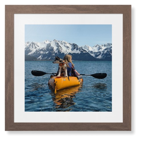 Photo Gallery Landscape Framed Print, Walnut, Contemporary, White, White, Single piece, 16x16, Multicolor