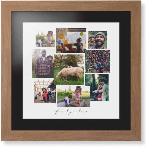 Gallery Collage of Nine Framed Print, Natural, Contemporary, White, Black, Single piece, 16x16, White, white