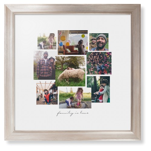 Gallery Collage of Nine Framed Print, Metallic, Modern, White, White, Single piece, 16x16, White, white