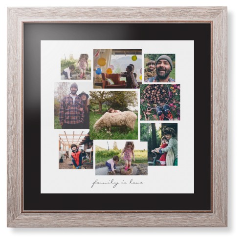 Gallery Collage of Nine Framed Print, Rustic, Modern, None, Black, Single piece, 16x16, White, white