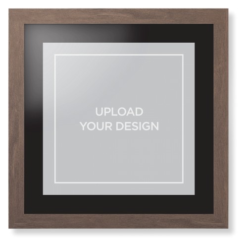 Upload Your Own Design Portrait Framed Print, Walnut, Contemporary, Black, Black, Single piece, 16x16, Multicolor
