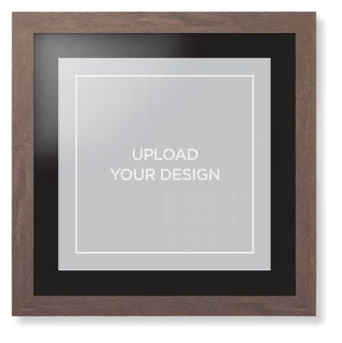Upload Your Own Design Portrait Framed Print, Walnut, Contemporary, White, Black, Single piece, 16x16, Multicolor