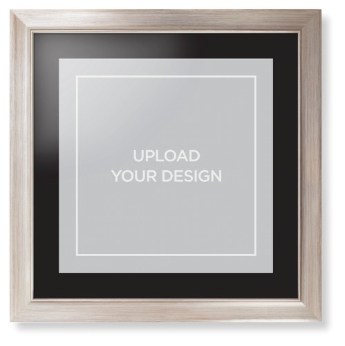 Upload Your Own Design Portrait Framed Print, Metallic, Modern, White, Black, Single piece, 16x16, Multicolor, multi