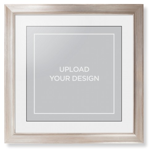 Upload Your Own Design Portrait Framed Print, Metallic, Modern, Black, White, Single piece, 16x16, Multicolor