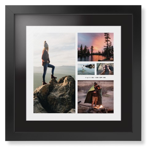 Hero Collage Framed Print, Black, Contemporary, White, Black, Single piece, 16x16, Multicolor