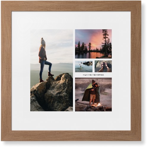 Hero Collage Framed Print, Natural, Contemporary, None, White, Single piece, 16x16, Multicolor, multi