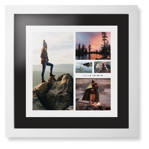 Hero Collage Framed Print, White, Contemporary, Black, Black, Single piece, 16x16, Multicolor