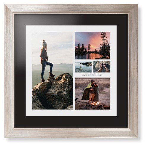 Hero Collage Framed Print, Metallic, Modern, Black, Black, Single piece, 16x16, Multicolor, multi