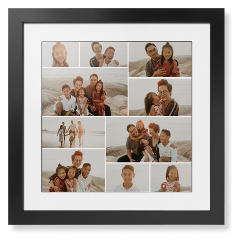 Gallery of Ten Framed Print, Black, Contemporary, Black, White, Single piece, 16x16, Multicolor, multi