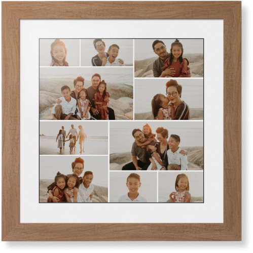 Gallery of Ten Framed Print, Natural, Contemporary, Black, White, Single piece, 16x16, Multicolor, multi