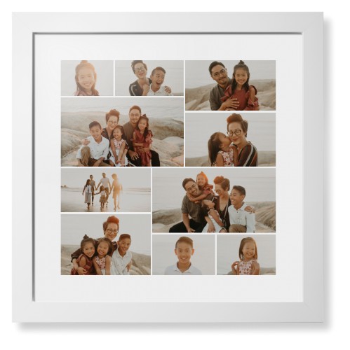 Gallery of Ten Framed Print, White, Contemporary, White, White, Single piece, 16x16, Multicolor, multi