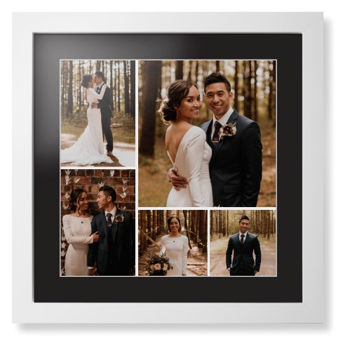Gallery of Five Framed Print, White, Contemporary, White, Black, Single piece, 16x16, Multicolor