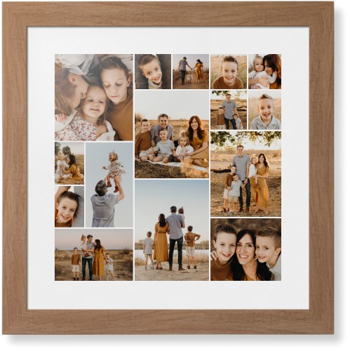 Gallery of Fifteen Framed Print, Natural, Contemporary, None, White, Single piece, 16x16, Multicolor, multi