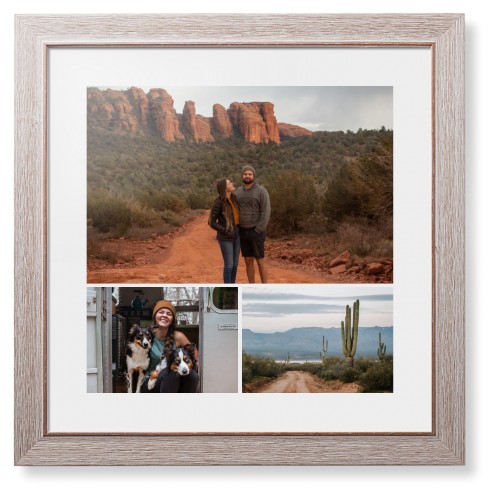 Gallery of Three Portrait Framed Print, Rustic, Modern, White, White, Single piece, 16x16, Multicolor, multi